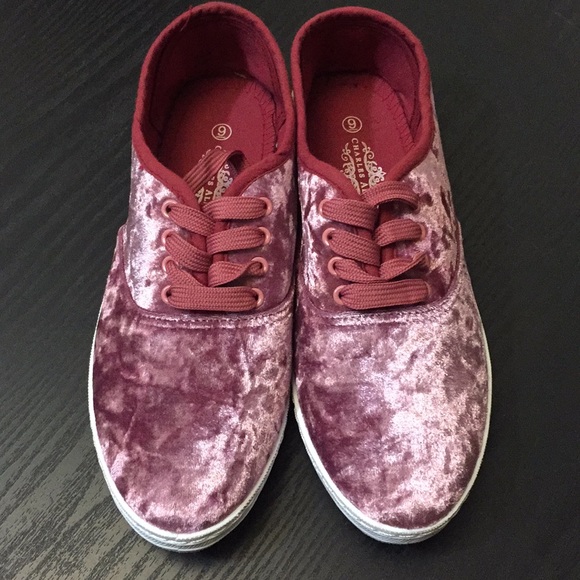 Crushed Velvet Flats - Picture 2 of 2